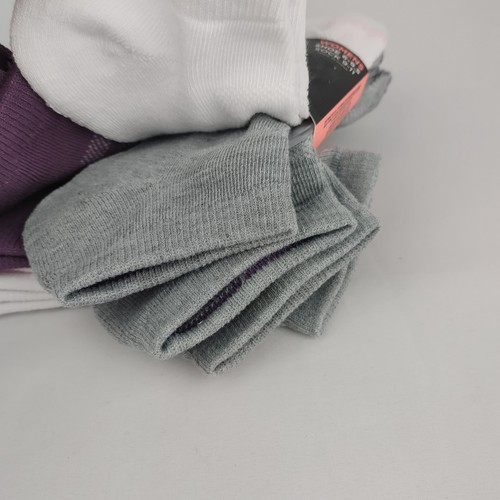 6 Paar Skechers Active tief geschnittene Damensocken Größe 9-11 lila grau weiß - Bild 4 von 8