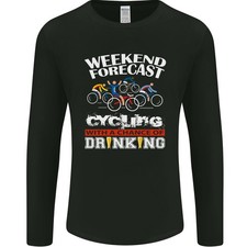 Weekend Forecast Cycling Cyclist Funny Mens Long Sleeve T-Shirt
