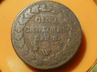 5 CENTIMES DUPRE L'AN 8 W RECHERCHEE & QUALITE TB !