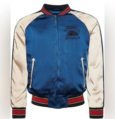 Superdry Mens Sukajan Jacket Blue Satin