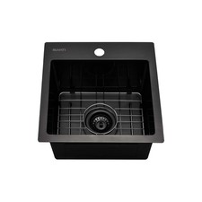Ruvati 15" Drop-in Topmount Bar Prep Single Bowl Sink- RVH8115BL