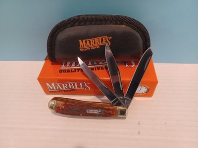 Marbles Knife - Stag Three Blade Trapper - Model MR106 - NIB with Case