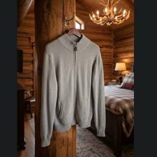 L.L. Bean Men  s Full Zip Sweater Jacket Grey Size S