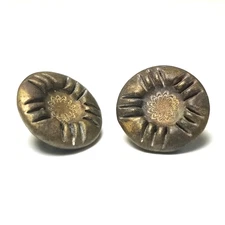 2 Antique Metal Buttons With Etched Design 1/2" Loop Shank