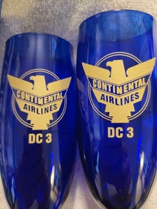 Continental Airlines DC-3 Champagne Flutes (2)