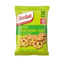 SlimFast Pretzel Snack Bag, Sour Cream & Chive Flavour 99 23 g (Pack of 24)