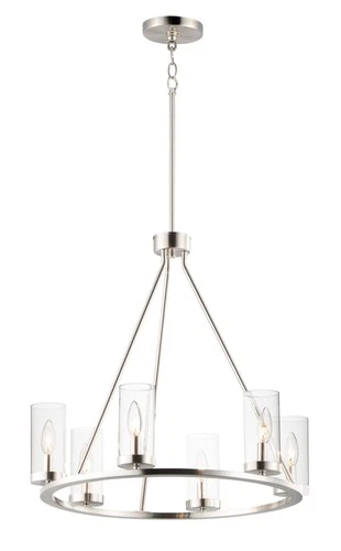 Maxim Sentinel 6-Light 24" Transitional Chandelier in Satin Nickel - Picture 2 of 2