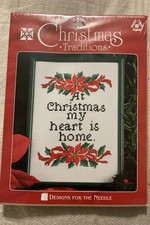 designs for the needle cross stitch kit Christmas Traditions #1860 poinsettias