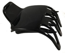 Parcelona French Paw Black Wide Covered Spring Side Slide In Jaw Yoga Hair Cl...