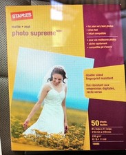 Staples Supreme Matte Photo Paper card stock - 40 Sheets 8.5" x 11" Open pack