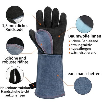 Schweißerhandschuhe Hitzeschutzhandschuhe Lederhandschuhe Mig Mag 16INCH HITBOX