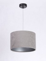 Stilvolle HäNgelampe Grau Silber Stoff Ø30Cm Wohnzimmer Esstisch Pendelleuchte