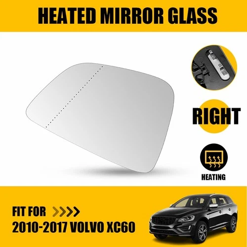 Front Rearview Right Side Heated Mirror Glass w/ Backing for Volvo XC60 2010-17
