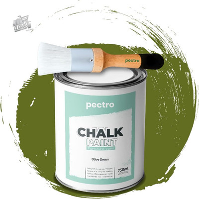 GIPSFARBE CHALK PAINT WEISS MÖBELFARBEN HOLZ MATT INKL. PINSEL 750M