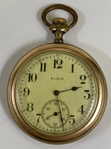 Antique ELGIN Gold Filled Pocket Watch Pre-Owned Doesn't Run- 35#157