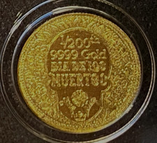 1/200th oz .9999 Fine Gold Round 💀Sugar Skull in Capsule Day of the Dead 💀