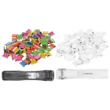 1 Set Reusable Document Clips Dispenser Portable Office Supplies Assorted Colors
