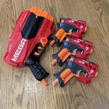 3 Nerf N-Strike Mega BigShock Single Shot Blaster And Nerf Tri-Break