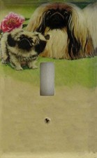 Pekingese Single Toggle light switch plate, made in USA