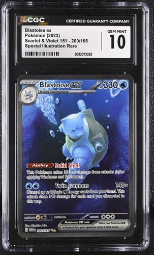 CGC 10 Blastoise ex 200/165 MEW EN-151 Special Illustration Rare Pokemon Card