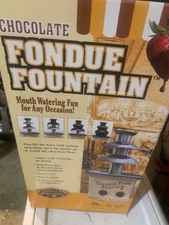 Nostalgia Electrics Chocolate Fondue Fountain - Stainless Brand New In Open Box.