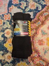 Wigwam Black Working Socks Size Large Midweight, 3-Pack NWT new With Tags