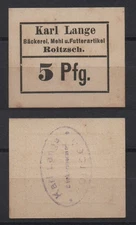 [31322] - EMERGENCY MONEY ROITZSCH, Karl Lange, Bakery, 5 Pf, O. D. (1917), Tieste 615