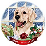 Golden Retriever White Dog Porcelain Ornament Pet Gift Santa I Can Explain 