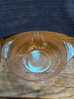 Vtg Anchor Hocking Pink Depression Glass Coronation Large Handled Serving Bowl