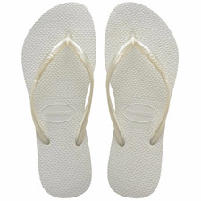 Havaianas Slim White Flip Flop Sandal Women sizes 35/36-41/42