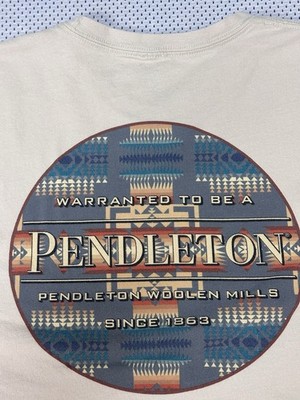 Pendleton Woolen Mills Tan Sz. Large Double-Sided Short Sleeve T-Shirt Aztec Des