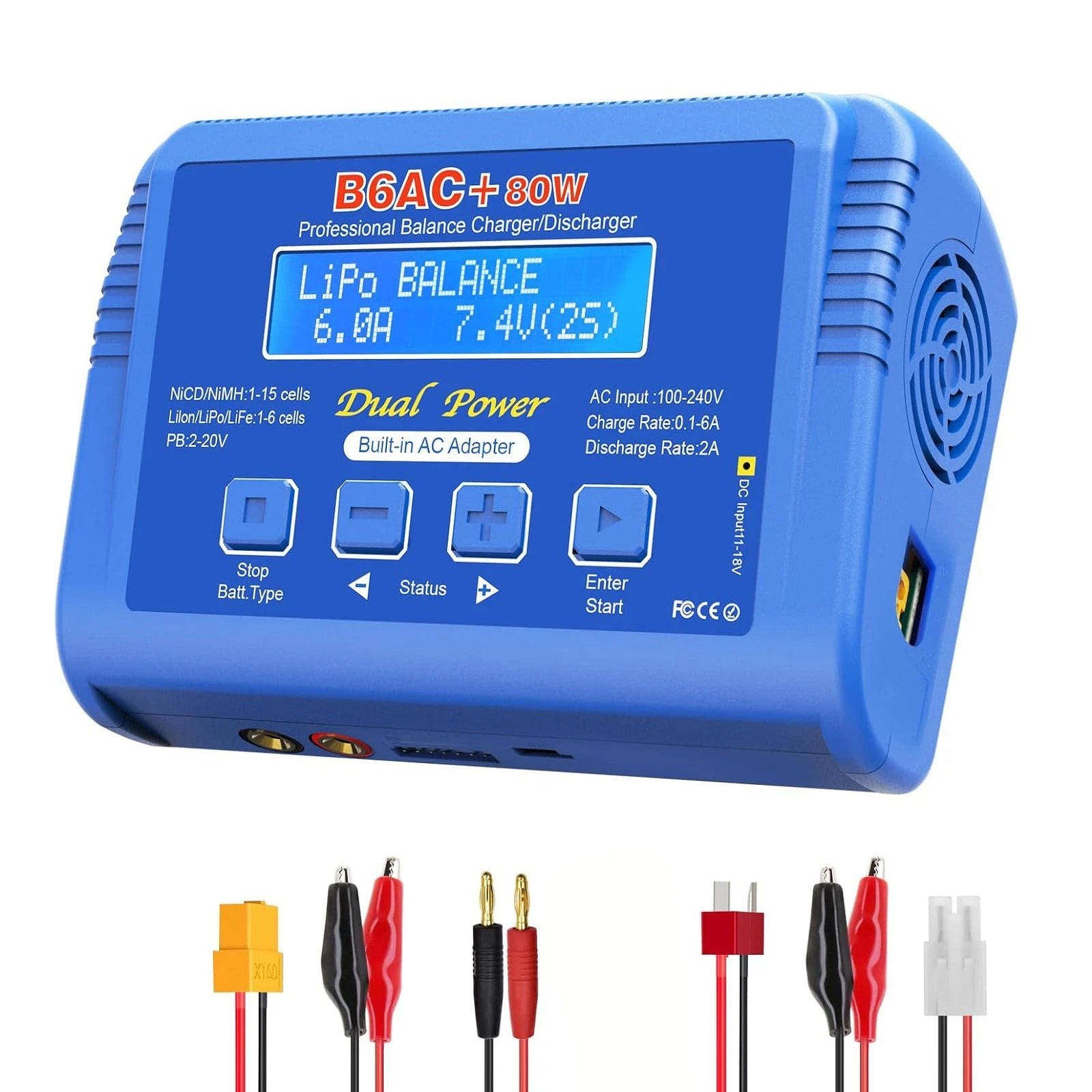 B6AC 80W Balance Charger 6A Lipo Li-ion LiFePO4 RC Battery Charger Discharger thumbnail 2