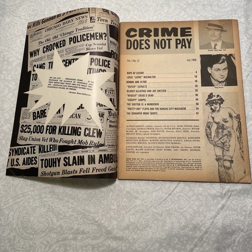 1968 July “CRIME DOES NOT PAY” Magazine Bonnie & Clyde / Al Capone Volume 1 #12 - Picture 4 of 8