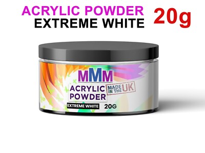 20 g Nagelspitze Acrylpulver flüssig EXTREM weiß System einfache Anwendung falsche Nägel UK