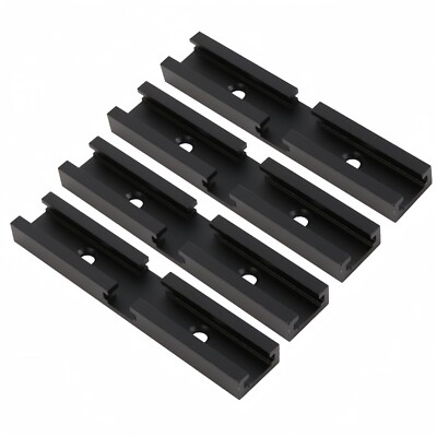 4pcs T Track Intersection Kit Side Cut For Universal T Tracks Profile - Black