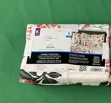 Mainstays Floral Quilted Pillow Sham Brand New King Size 1 Piece
