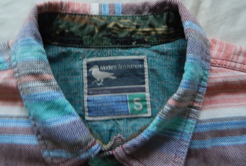 Purple Pink Striped Long Sleeve Button Down Shirt - Small Mens Modern Amusement - Picture 6 of 6