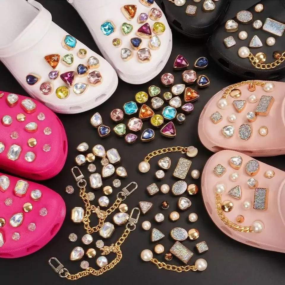 20Pcs Bling Stone Pattern Shoes Cute Charms Decor For Croc Jibbitz