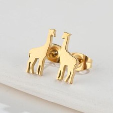 2pairs stainless steel Giraffe earrings, 4 colors Jewelry Wholesale FJS132-506