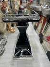 BLACK VENETIAN Mirrored Table Modern Flower Stand Bed Side Lamp Romany Mosaic