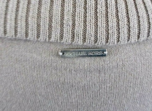 Michael Kors Women's Size P/S Beige Cowl Turtle Neck Tassel Fringe Hem Sweater - Picture 9 of 10