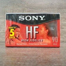 5 Pack Of Sony C-90HFL High Fidelity 90 Min Tapes Normal Bias New Sealed