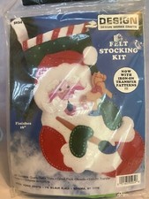 18" DESIGN WORKS SANTA FELT EMBROIDERY CHRISTMAS STOCKING KIT 5034 SEQUINS G11