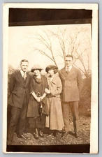 1918-1930 Two Couples Dressed Up. Real Photo Postcard RPPC
