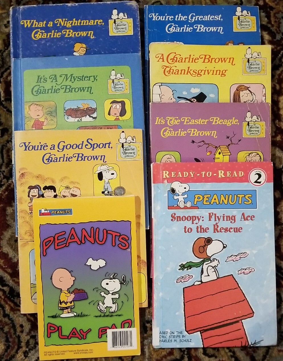 CHARLIE BROWN SPECIAL 8 VINTAGE BOOKS,EASTER, GOOD SPORT, NIGHTMARE
