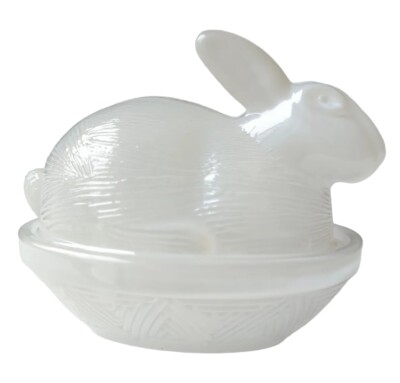 Vintage Like Peter Rabbit Candy Dish Glass Bunny Nesting Candy Easter Target