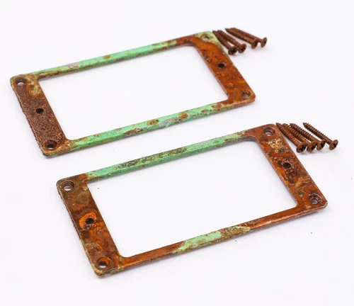 AGP ™ - Aged Chrome Flat Bottom Metal Humbucker Ring Set #732591