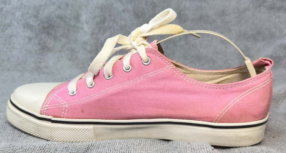 Faded Glory Canvas Sneakers Girls Youth 5 Pink Casual Shoes Lace Up Low Top Flat - Image 4 of 4