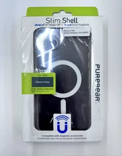 PureGear Apple iPhone 14 Plus Slim Shell w/ MagSafe, Clear/Clear Case FREE GLASS