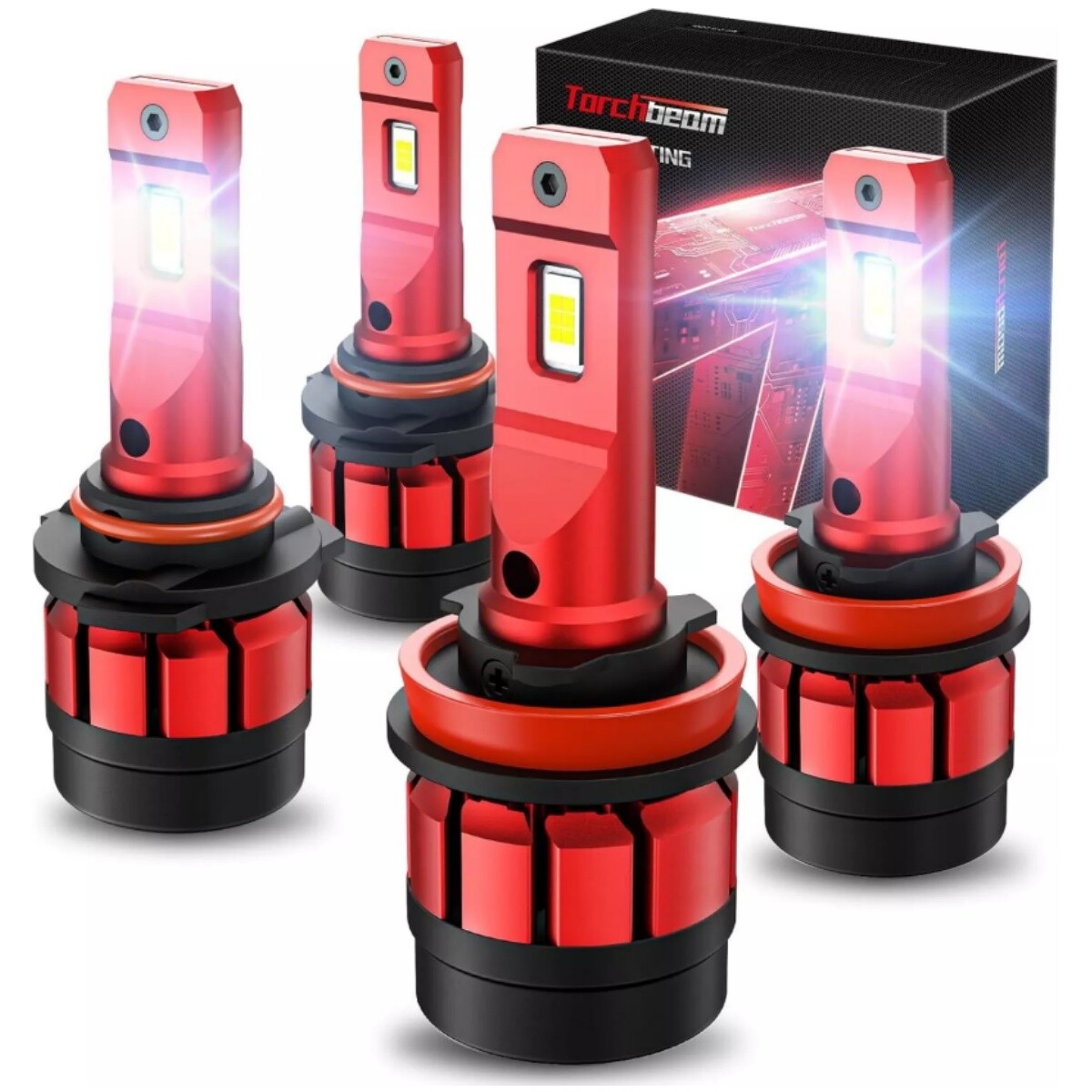 Torchbeam T6 9005 H11 LED Headlight Bulb High Low Beam Kit 6500K Ultra Bright